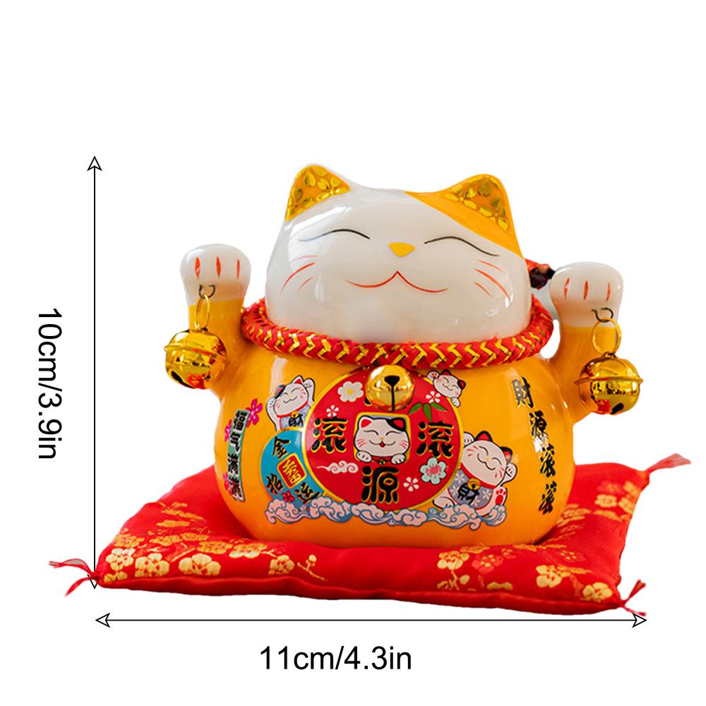 Maneki Neko Figurine Feng Shui Fortune Lucky Cat 4.5in Cute Wealth Cat Figurine Maneki Neko Feng Shui Fortune Creative Ceramics