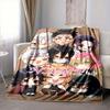 Custom 1pc Christmas Anime Character Blanket, Soft And Comfortable Blanket, Casual Warm, Camping Travel Blanket, Birthday Gift Q91219