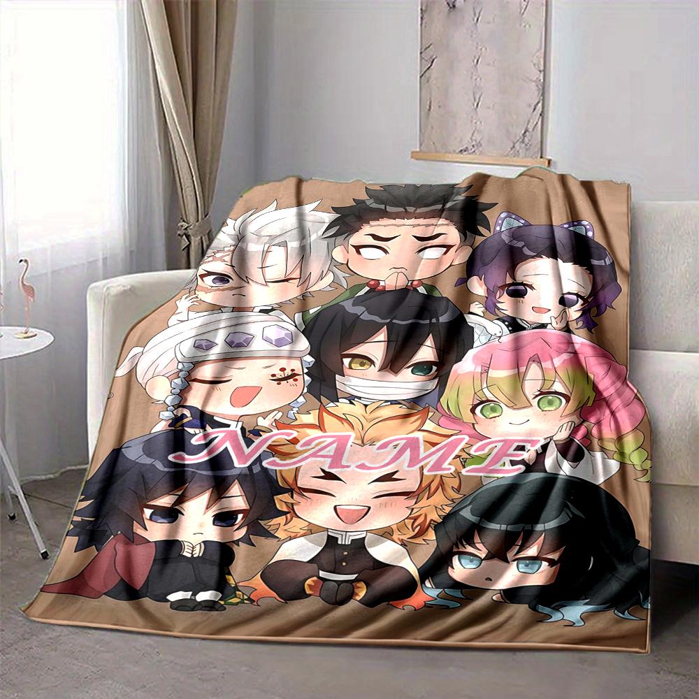 Custom 1pc Christmas Anime Character Blanket, Soft And Comfortable Blanket, Casual Warm, Camping Travel Blanket, Birthday Gift Q91219