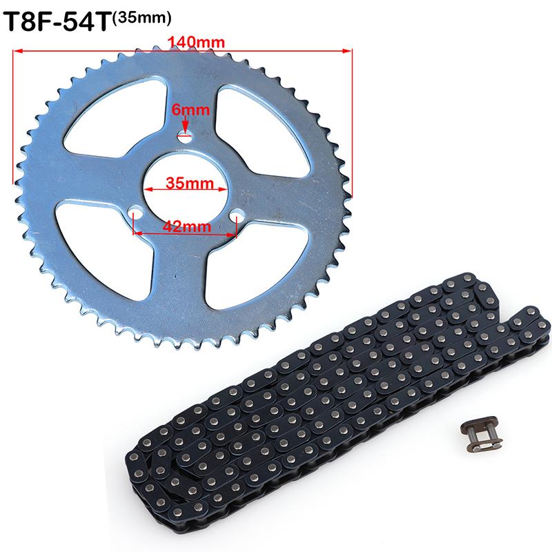 47cc 49cc T8F Chain 136 Links and 38 44 54 58 64 74 Tooth Sprocket for Mini Motorcycle Atv 4 Stroke 2 Stroke Engine Parts