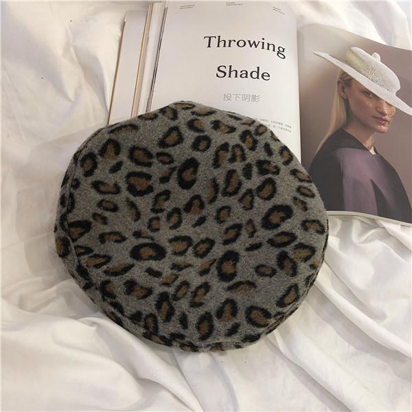 Beret Print Leopard Hat For Women Men Winter Fall Warm And Retro Stylish