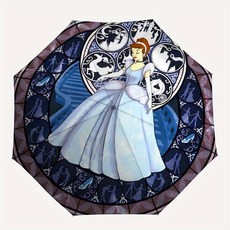 

1pc Cinderella Automatic Folding Umbrella - Portable Foldable Design with 8 Ribs, Durable Plastic & Iron Frame, Sturdy Ribsy250725002