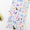 6Sheets Gold Foil Embossed Sticker Clear Cartoon PVC Resin Decorative Sticker for Journal Notebook Scrapbooking Supplies