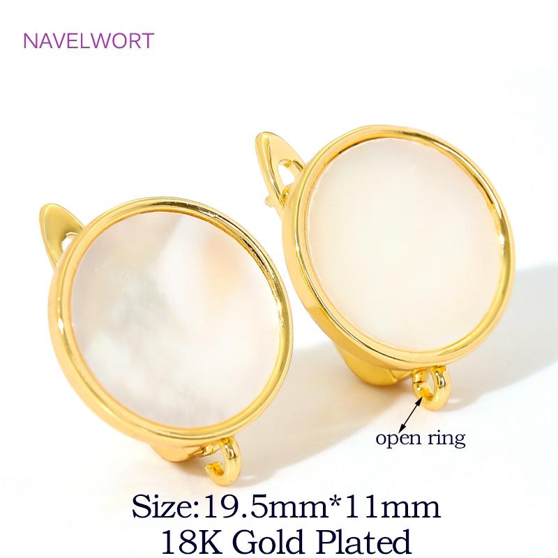 

18K Gold Plated Oval Earwires Brass Earrings Clasps Hooks Fasteners For DIY Earring Jewelry Making,Accessories For Earrings 2 pieces