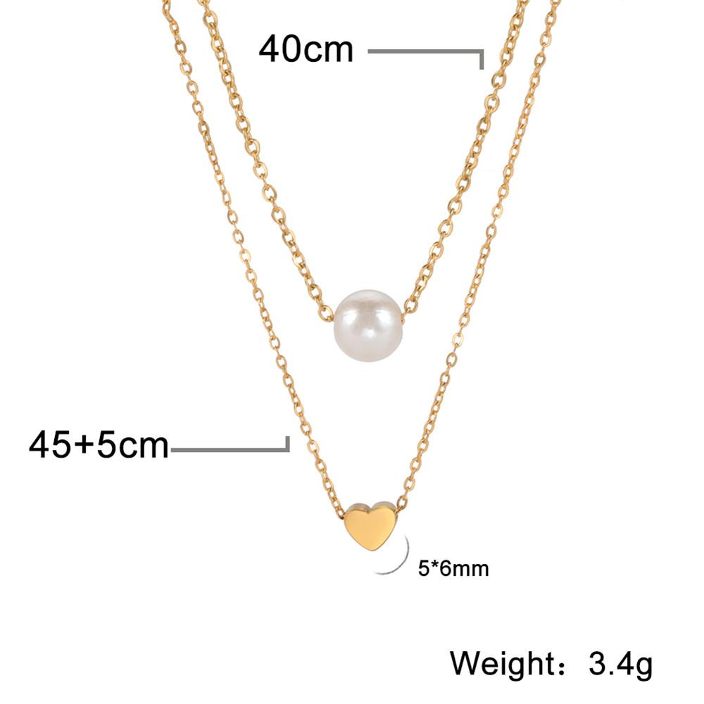 Xiaomi Skyrim Tiny Heart Choker Necklaces Stainless Steel Double Layered Beads Chain Necklace Women Aesthetic Jewelry Mother Day Gift
