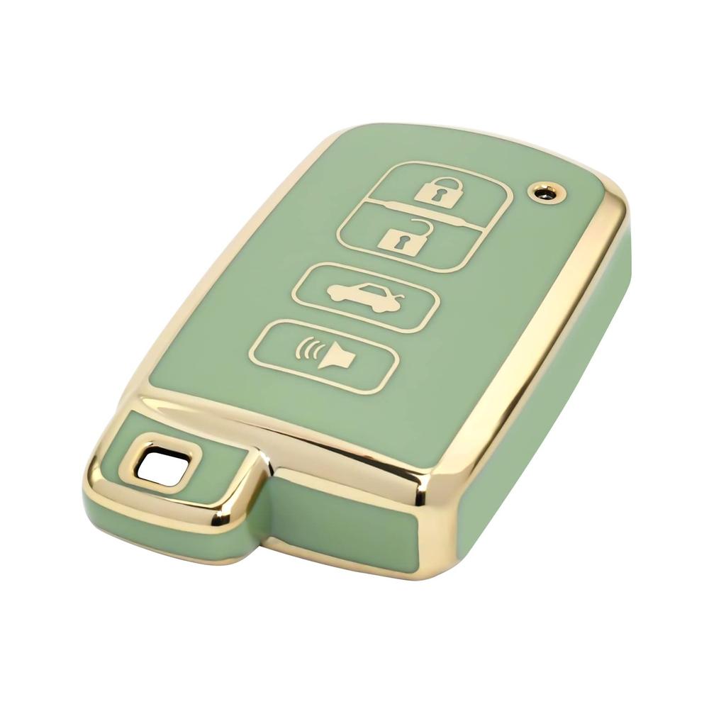 Key Fob Case Cover Holder Keychain for Toyota Tundra Tocoma Sequoia 4Runner Highlander RAV4 Camry Corolla Avalon 4 Buttons