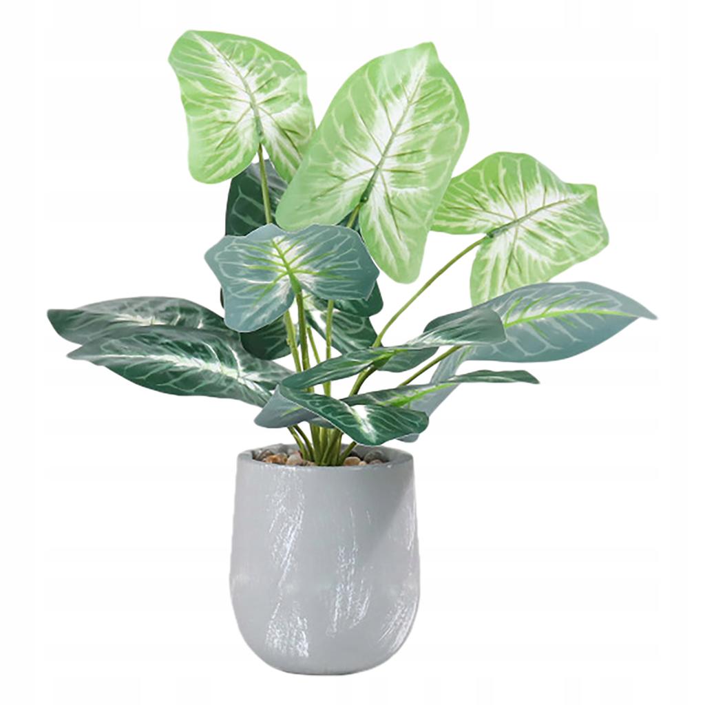Artificial Plant Flower In A Pot For Home Office Realistic 40Cm Alocasia