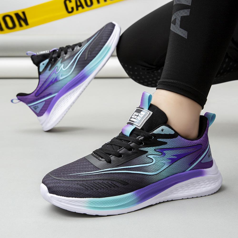 Unisex Casual Ice Silk Mesh Sneakers - Youth Shock Absorption Racing Trendy Shoes