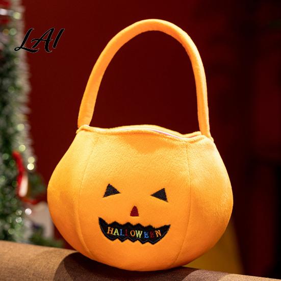 Halloween Party Favor Bags Pumpkin Candy for Kids Reusable Trick or Treat Holiday Gift Containers Bucket Cute Handbag with Handle Favors Baskets
