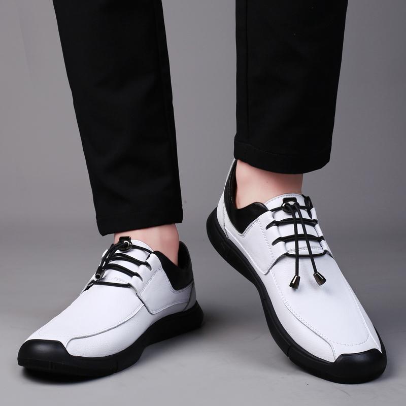 2024 Breathable Leather Loafers Men's Summer Shoes Driving Shoes Skateboard Casual Sneakers Sneaker Hand-stitching Their Flat