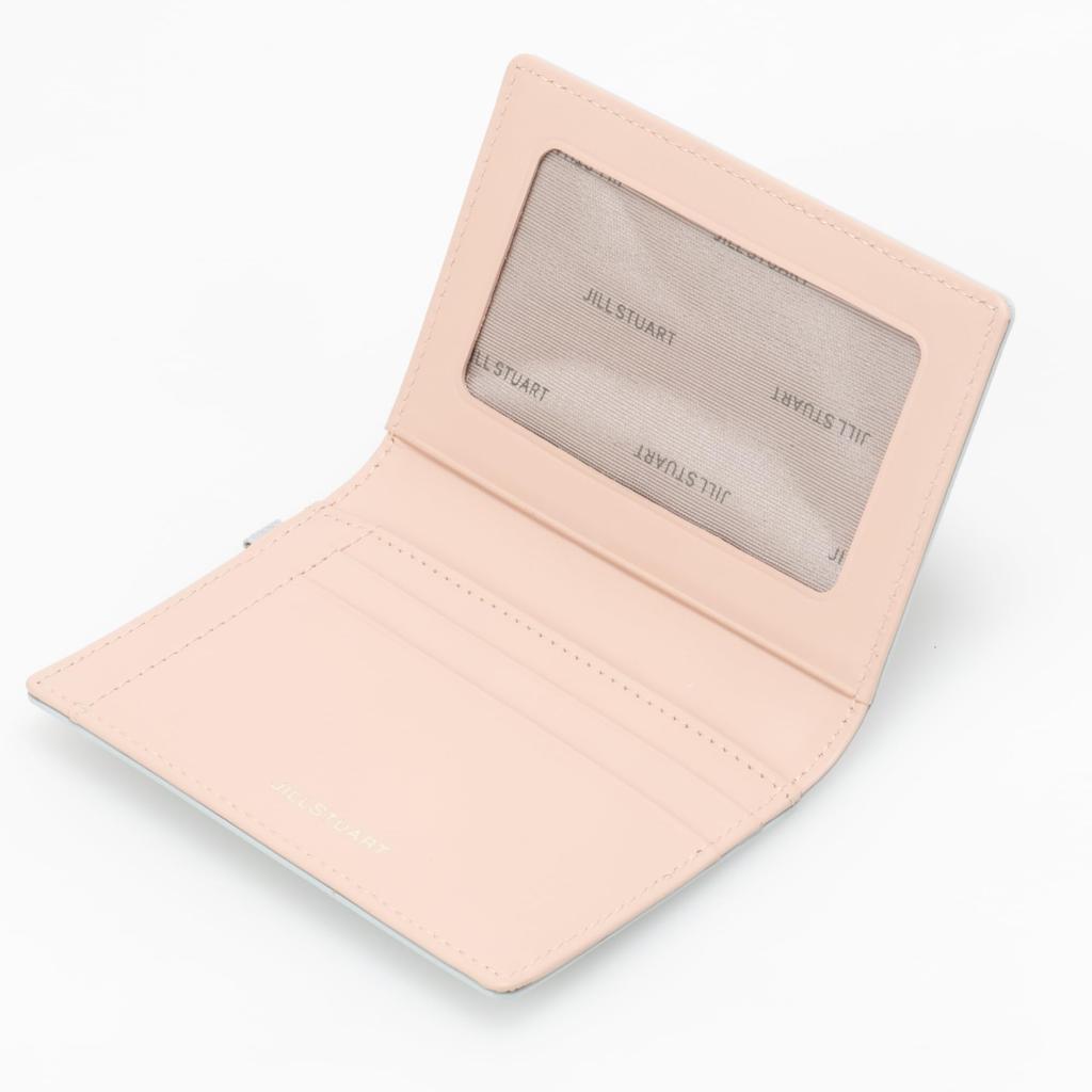 Slim cowhide pass case (with original charm) in ice blue