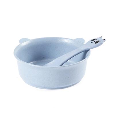 2 Pièces/ensemble Mignon Panda Paille Bébé Alimentation Bol Cuillère Formation Vaisselle