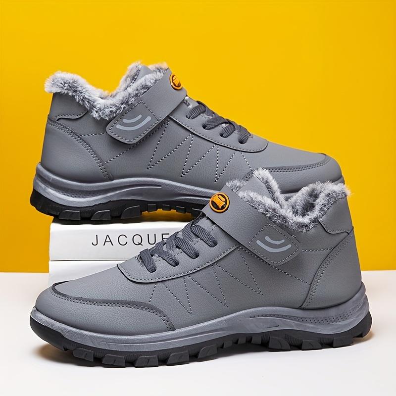 Men's Shoes Winter Sneakers Warm Shoes Walking Fleece-Lined Thickened Shoes Non-Slip Soft Sole Snow Boots