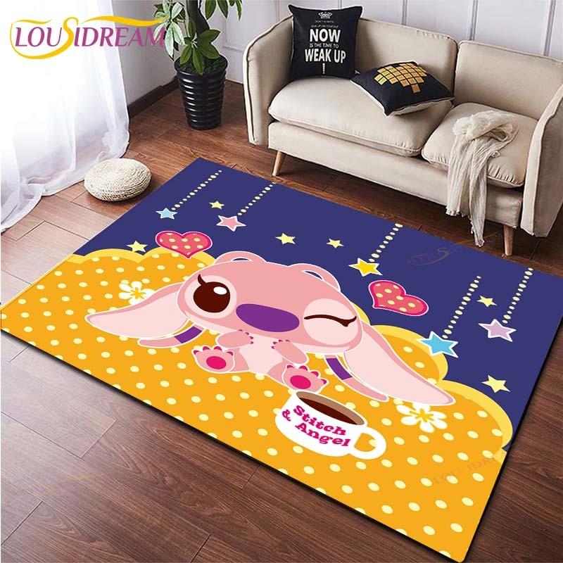 Anime Stitch 3D-Druck Teppich für Küche Fußmatte Schlafzimmer Teppiche für Wohnzimmer Waschküche Badezimmer Rutschfeste Bodenmatte