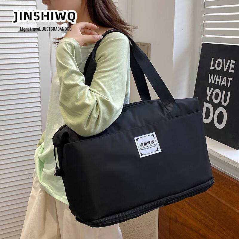 JINSHIWQ Foldable Travel Duffel Bag with Wet/Dry Compartment