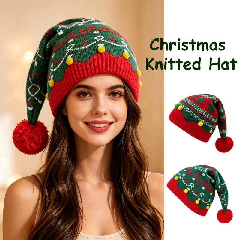 1/2 Pezzi Cappello a Berretto Lavorato a Maglia di Natale con Morbido Pompon Fantasie Natalizie Per Feste di Natale Eventi Invernali Riunioni Familiari