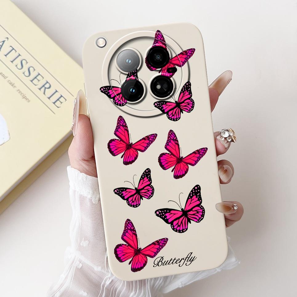 For Infinix Zero 40 4G 5G Back Cover 6.78" On Infinix X6860 X6861 Capa Flower Butterfly Women Fashion Phone Case Liquid Silicone