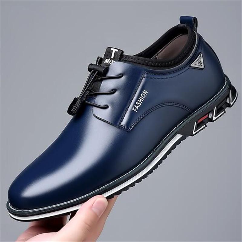 Fashion Men Casual Shoes Fashion Brand Classic Casual Men Pu Leather Shoes Black Hot Sale Breathable Business Lace-Up Men Shoes Big Size