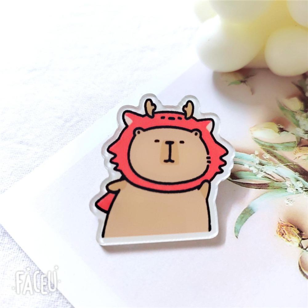 Cartoon Capybara Brooch Animals Cute Bag Pin Fashion Capybara Acrylic Badge