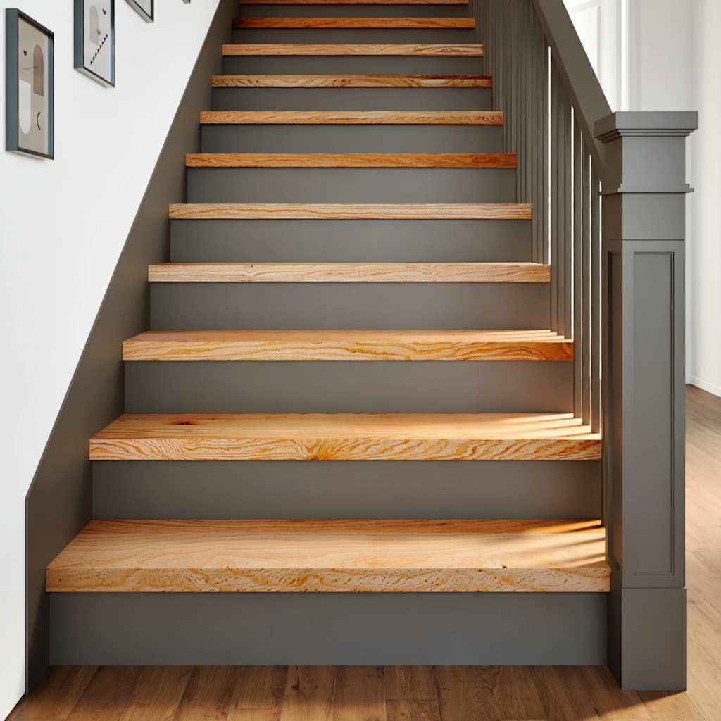 Stair Treads 2 Pcs Light Brown 100x25x2 cm Solid Oak Wood