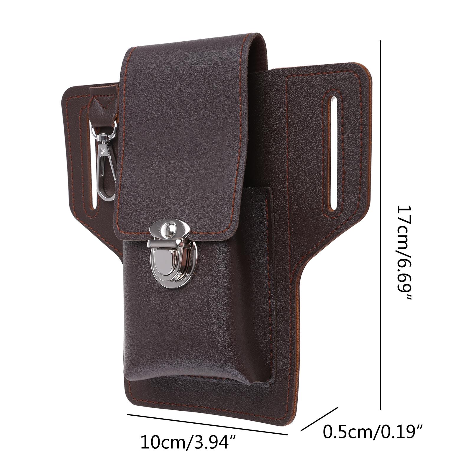 Винтажная кожаная поясная сумка с петлей для ремня — фото 4