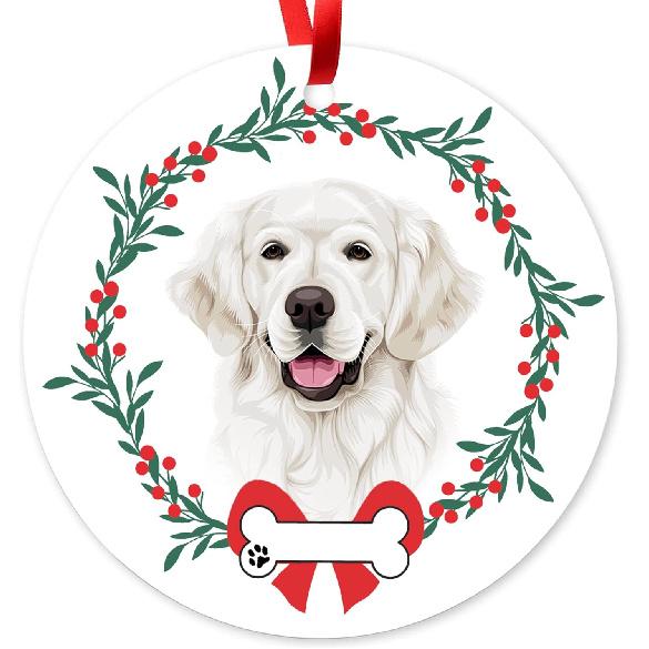 Golden Retriever Ornament, Cream Golden Retriever Dog Lover Gift, Tree Decorations, Stocking Stuffer Ornament Exchange Gift Idea, 3.50 Inch Keepsake Do-53