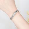 Women's Men Silver Lotus Vintage Calmness Cuff Bracelet Bangle Thai Jewellery