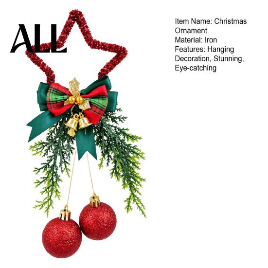 Легко повесить Рождественские украшения Рождественский Звоночек Подвесное украшение, Металлическое украшение с Праздничными Домашними Аксессуарами Бант, Искусственные Сосновые Ветки для