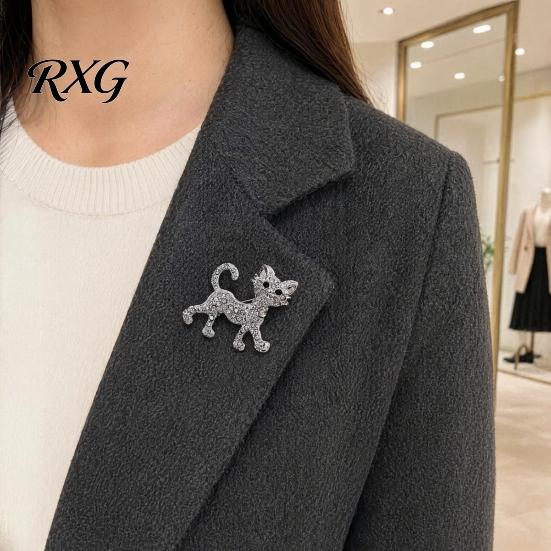 Kitten Lapel Pin Rhinestone Cat Shape Brooch Pin, Clip for Animal Accessory Women Girls, Sweater Cardigan Coat Suit Decoration Jewelry Accessories