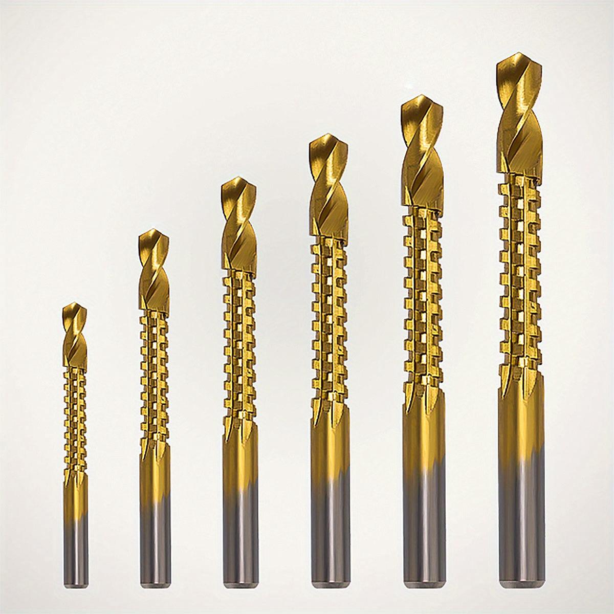 

6 Pieces Titanium Twist Drill Bit Set, 135°Tip High Speed Steel, Size 3mm-8mm, Ideal Drilling in Wood/Cast Iron/Aluminum Alloy