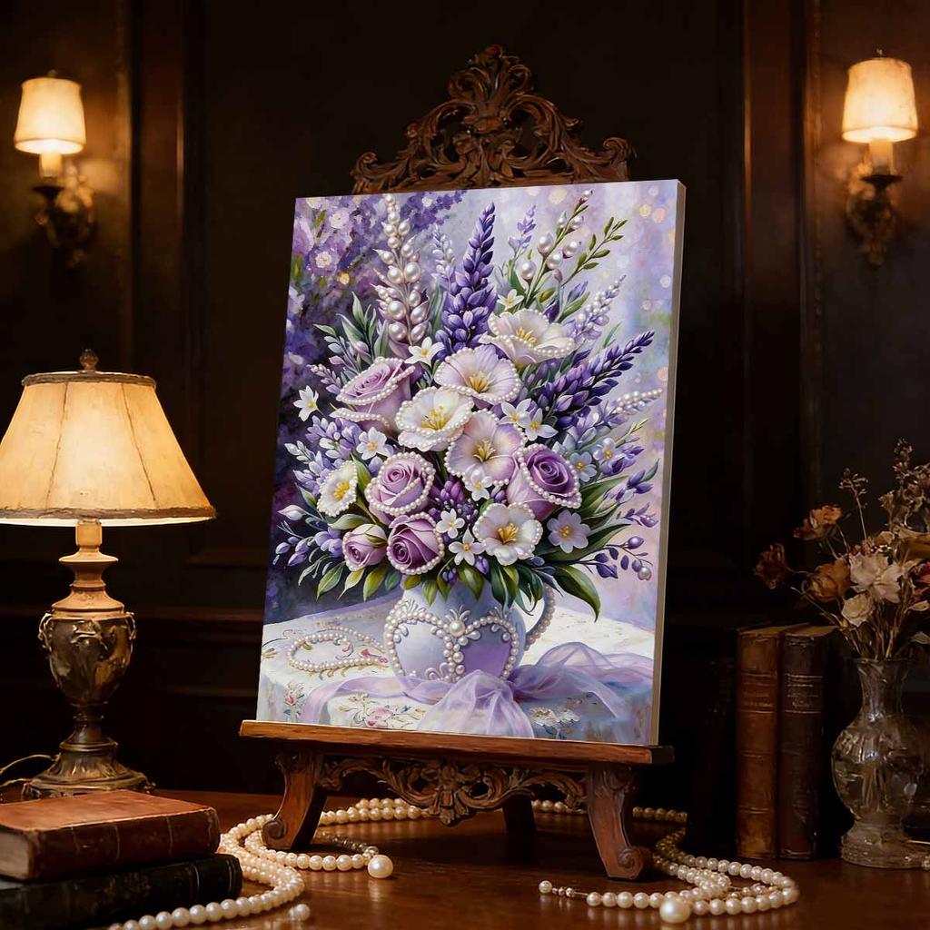 DIY Bouquet Pearl Art Painting for Adults/Beginners Gift Home Decor Pearl Gem Paintings Picture Arts Craft 30x40cm Without Frame