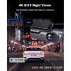 UHD 4K 3840*2160P Car DVR WIFI Dash Cam Camera Video Drive Recorder Dashcam Registrar Black Box 24 Hour Monitoring Night Vision