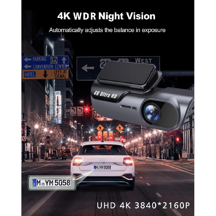 UHD 4K 3840*2160P Car DVR WIFI Dash Cam Camera Video Drive Recorder Dashcam Registrar Black Box 24 Hour Monitoring Night Vision