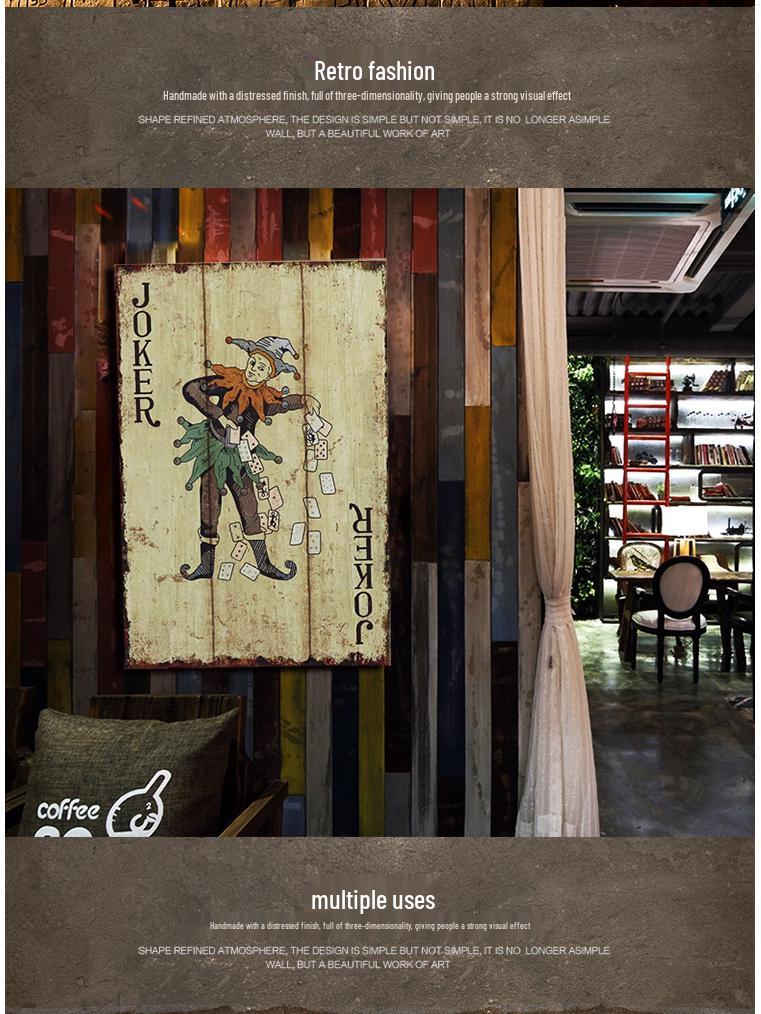 Vintage Playing Cards Wall Art for Bar, Cafe, or Living Room Decor