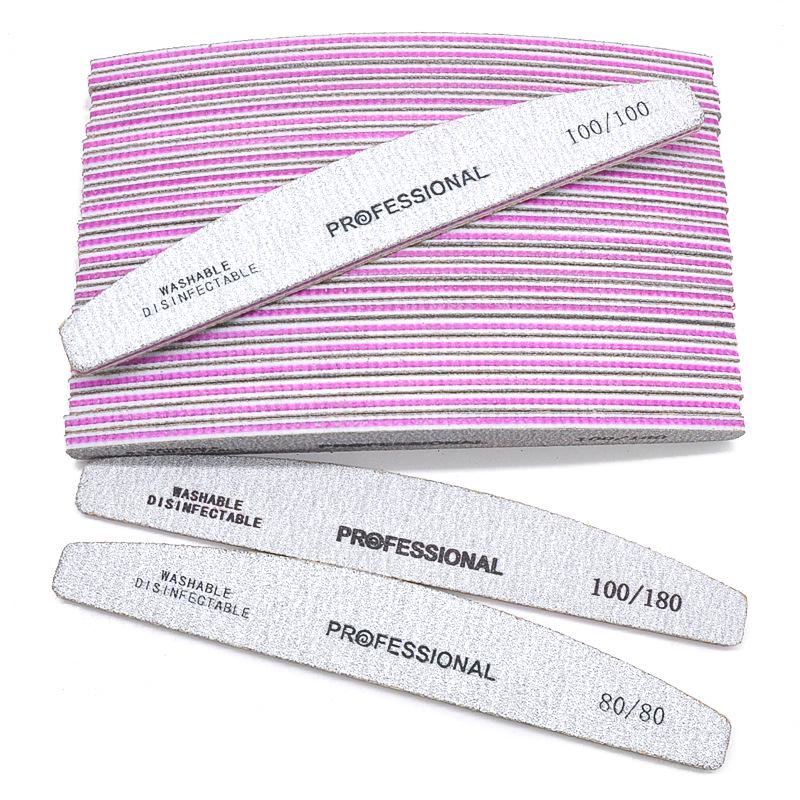 High-Quality Professional Half-Moon Nail File, Purple Core, Wear-Resistant with Teeth