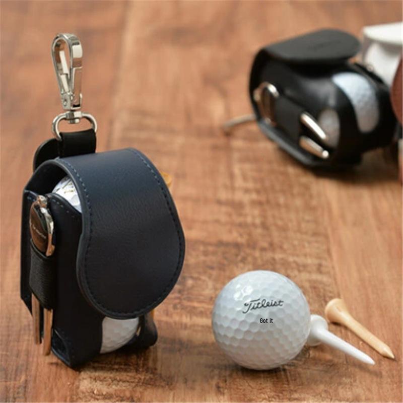 Leather Waist-Mounted Golf Ball Pouch | Outdoor Sports Storage Bag