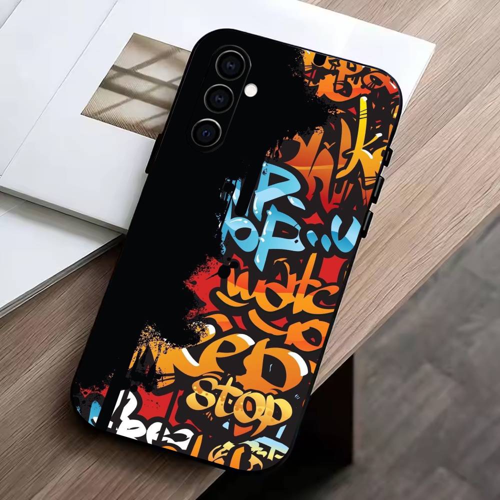 D-Graffiti Characters    Phone Case Black Silicone Soft For Samsung Galaxy A73,A72,A71,A70,A53,A52,A51