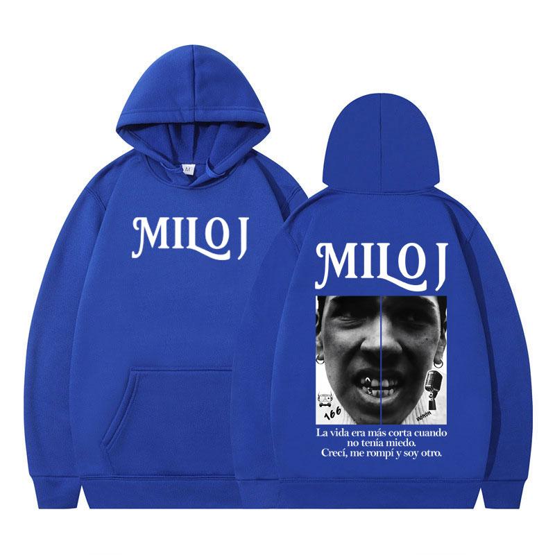 Rapper Milo J Vintage Graphic Hoodie Men Women Pullover Long-sleeved Loose Casual Harajuku Sweatshirts Fan Gifts