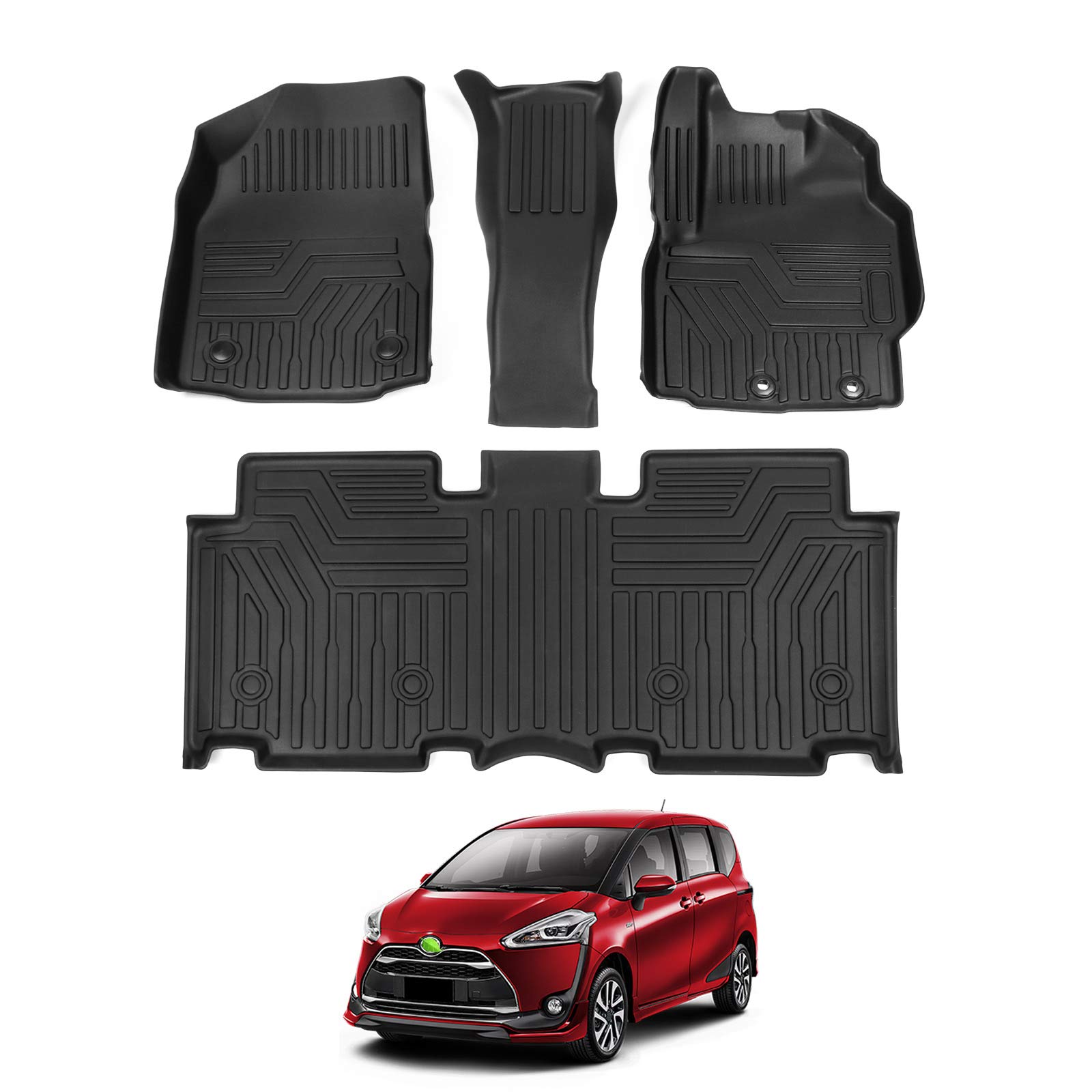 

Только напольный коврик серии Cartist Sienta 170 3D автомобильный коврик типа NHP17 типа NSP17 типа NCP17 Материал TPE 3D напольный коврик Водонепроницаемый Антибактериальный эффект Второй чёрный