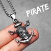 Pirate Skull Anchor Stainless Steel Jewelry Men Necklaces with Pendant for Male Women Punk Hip Hop Accessories Gifts Wholesale