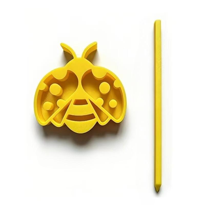 Bee-Shaped Insect Drinking Bowl - Safe Outdoor Butterfly Feeder & Bee Watering Station, Honeycomb Garden Stake Decor Dispenser оранжевый