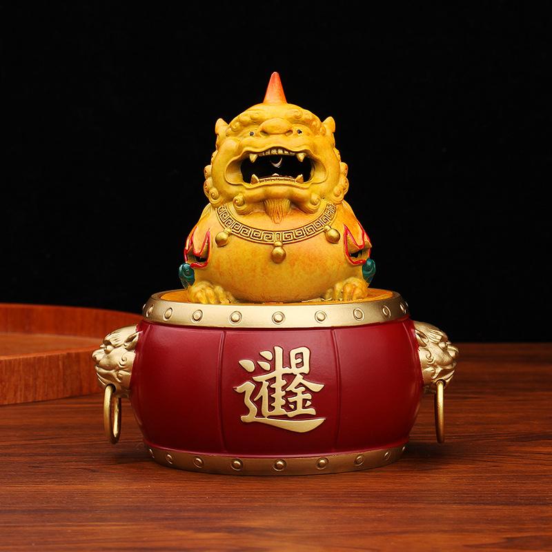 Brass Pixiu Incense Burner Daily Wealth Office Living Room Desktop Painted Metal Craft Copperware Pure Copper Ornament