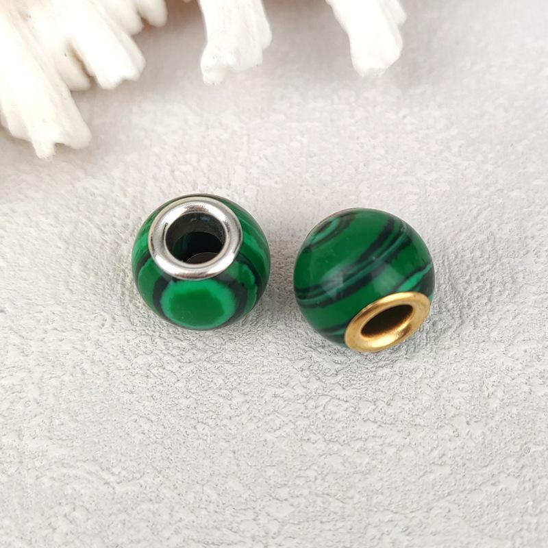 Green Aventurine Large Hole Crystal Beads for DIY Jewelry and Eye Pin Pendant Creations