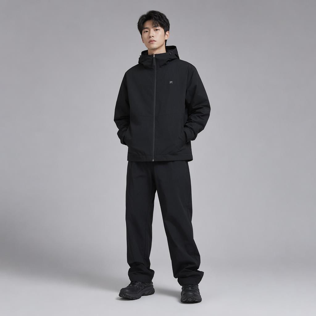 FILA White Trendy Fashion Versatile Casual Sports Jacket Men jackets Black F11M623715FBK