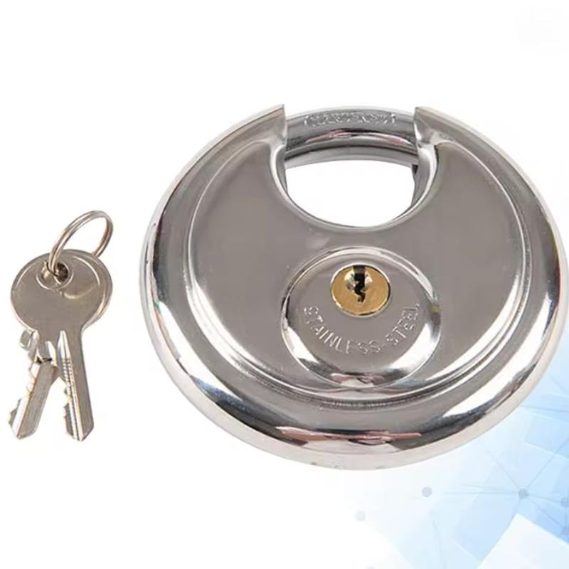 1/2PCS Round Stainless steel Heavy Duty Key Lock Security Padlock Outdoor Gym Safely Door Lock Anti-theft Tools