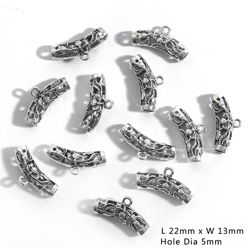 10Pcs Retro Plating Silver Alloy Accessories For Jewelry Component Making DIY Charm Decoration