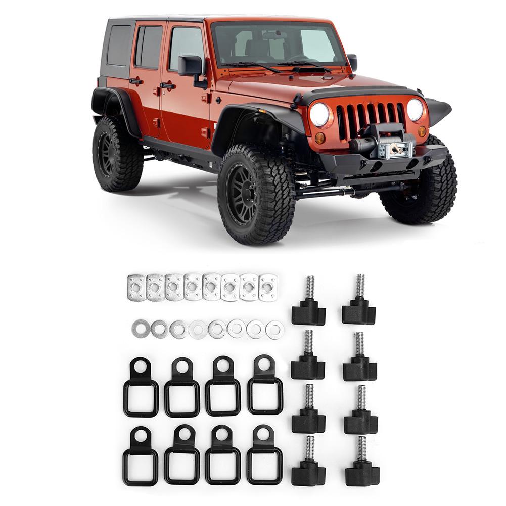 Hardtop Quick Removal Thumb Screw Fastener Kit Tie Down D Rings Anchors Fit for  Jeep Wrangler