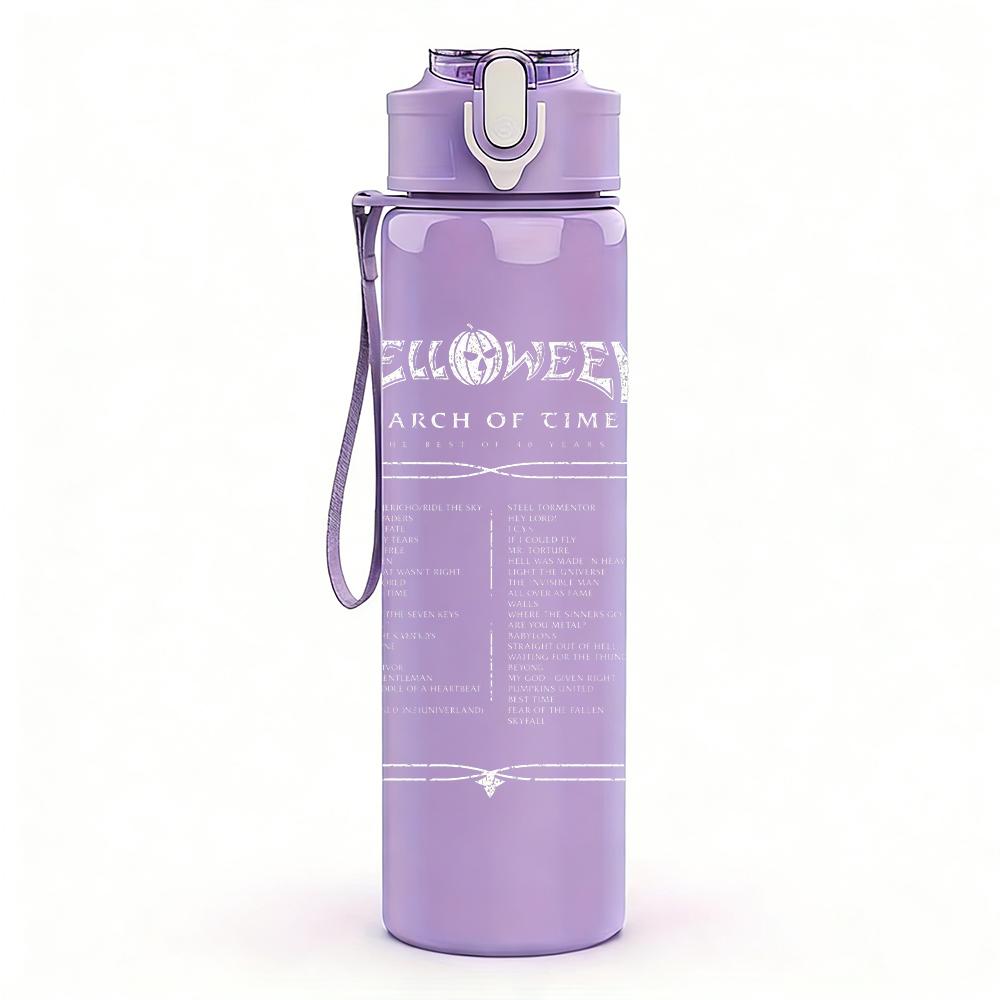 1PC ASA Brand Golden Text Logo Print 750ml colorful plastic sports water bottle leakproof pop up lid with straw for outdoor work home use
