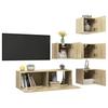 5 Piece TV Cabinet Set In Sonoma Oak Effect Engineered Wood
