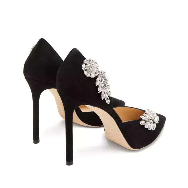 Designové Nové Dámské Lodičky Černé Křišťálové Mělké Špičaté Vysoké Podpatky Dámské Boty Módní Podpatky Lodičky Sexy Párty Boty